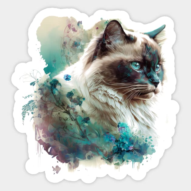 Bundle of love - Ragdoll cat- Purr-fect valentines gift for the feline-loving pet lover Sticker by UmagineArts